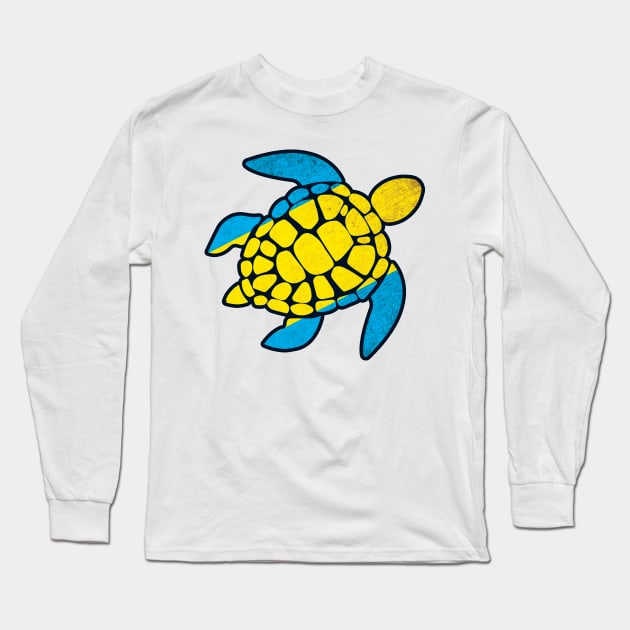 Sea Turtle Bahamas Flag Plastic Free Save The Sea Colorful Rainbow Turtles Long Sleeve T-Shirt by TravelTime